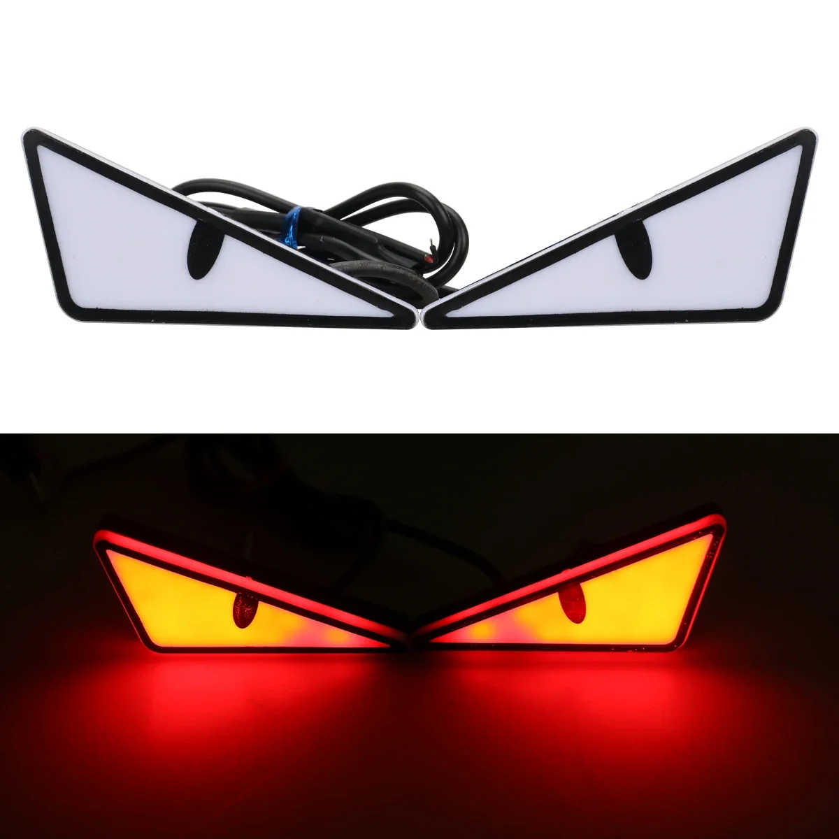 Car Led Demon Eye Light Semicircle Triangle Eyes Mini Turn Signal Flasher Light Tail Lamp Motorcycle Decoration Lights Universal - Image 8