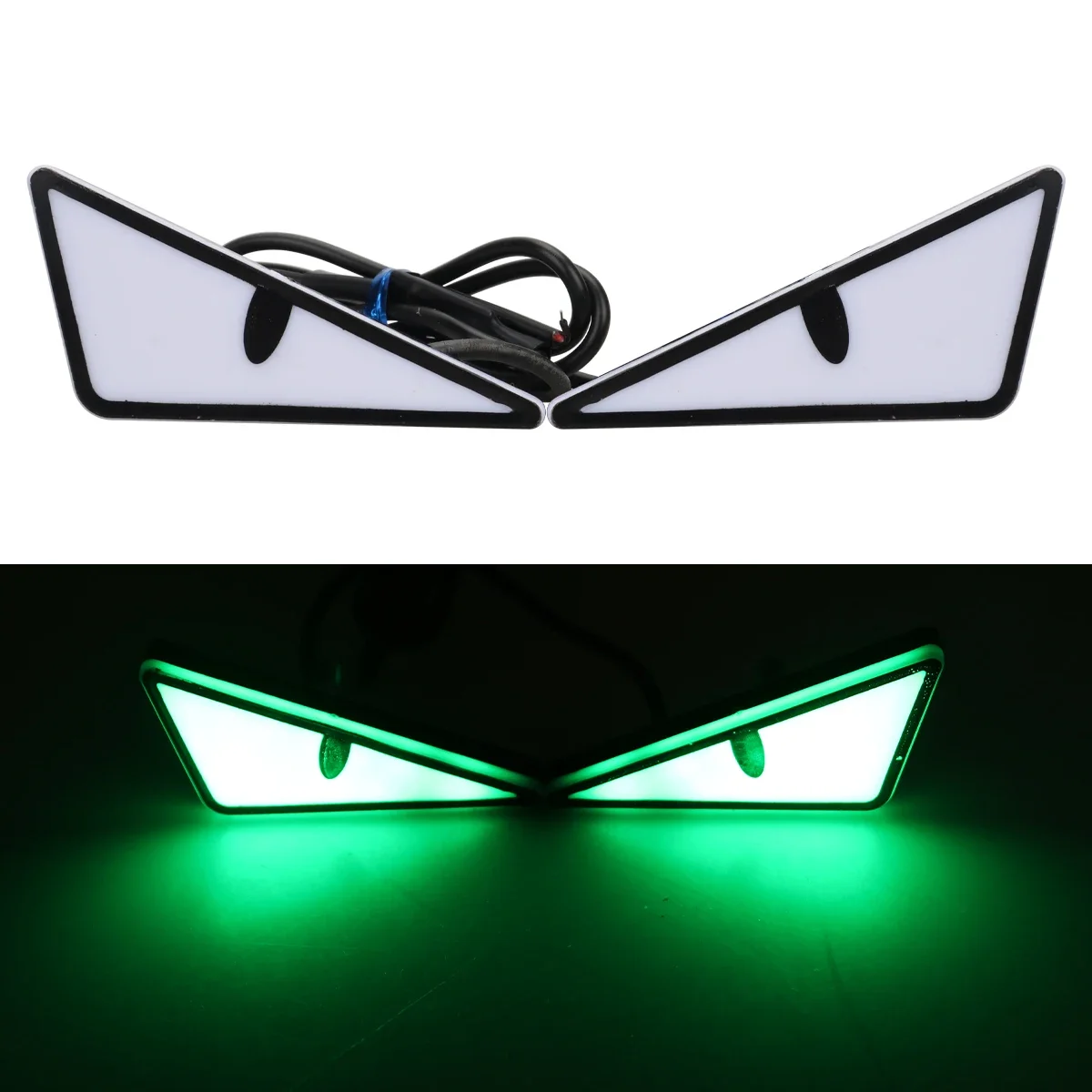 Car Led Demon Eye Light Semicircle Triangle Eyes Mini Turn Signal Flasher Light Tail Lamp Motorcycle Decoration Lights Universal - Image 16