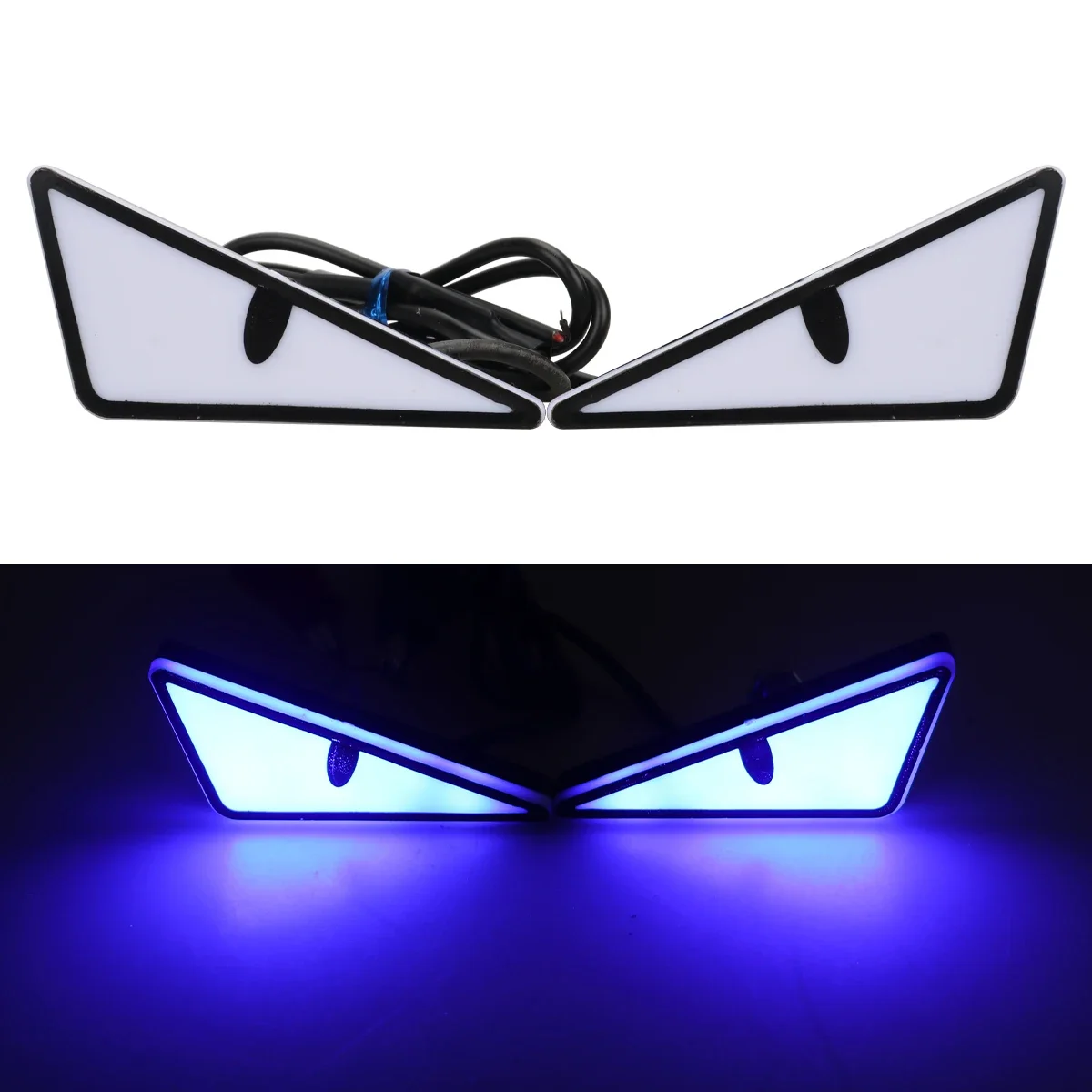 Car Led Demon Eye Light Semicircle Triangle Eyes Mini Turn Signal Flasher Light Tail Lamp Motorcycle Decoration Lights Universal - Image 9