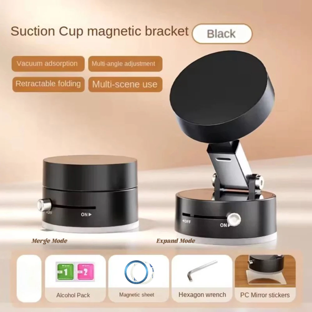 360° Rotation Vacuum Double Sided Magnetic Suction Cup Car Phone Holder Car Dashboard Mobile Cell Support Foldable Phone Bracket - Image 7