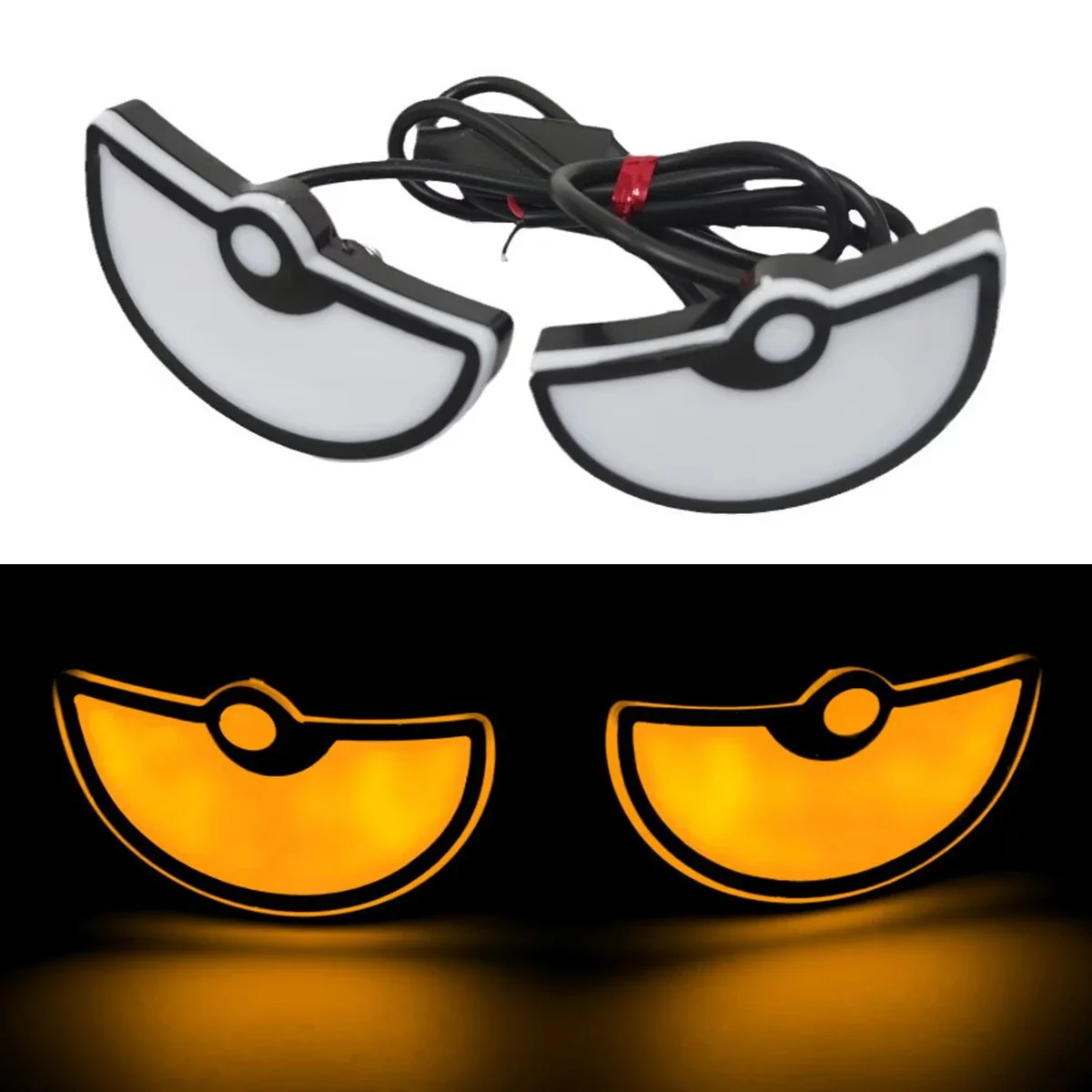 Car Led Demon Eye Light Semicircle Triangle Eyes Mini Turn Signal Flasher Light Tail Lamp Motorcycle Decoration Lights Universal - Image 12
