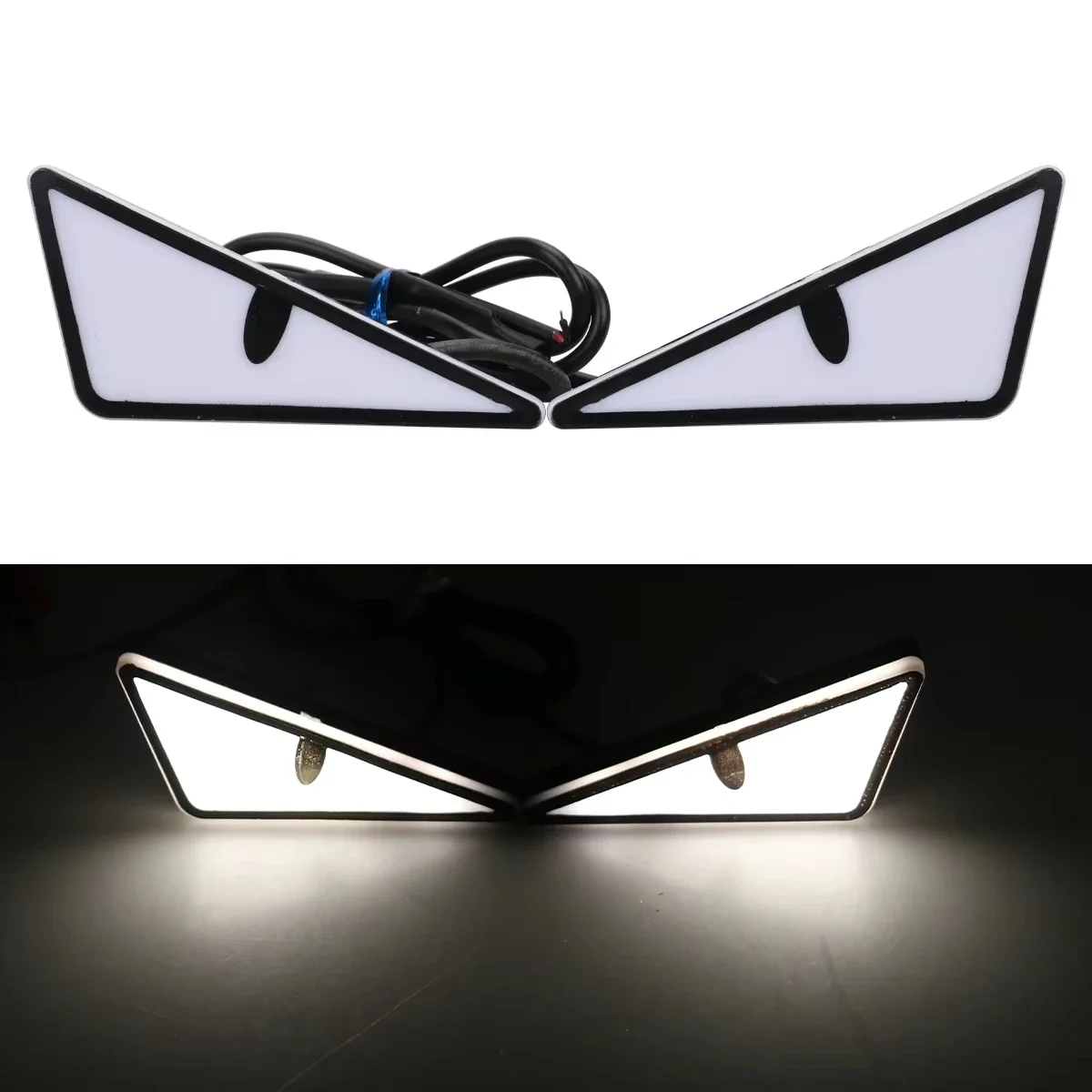 Car Led Demon Eye Light Semicircle Triangle Eyes Mini Turn Signal Flasher Light Tail Lamp Motorcycle Decoration Lights Universal - Image 14