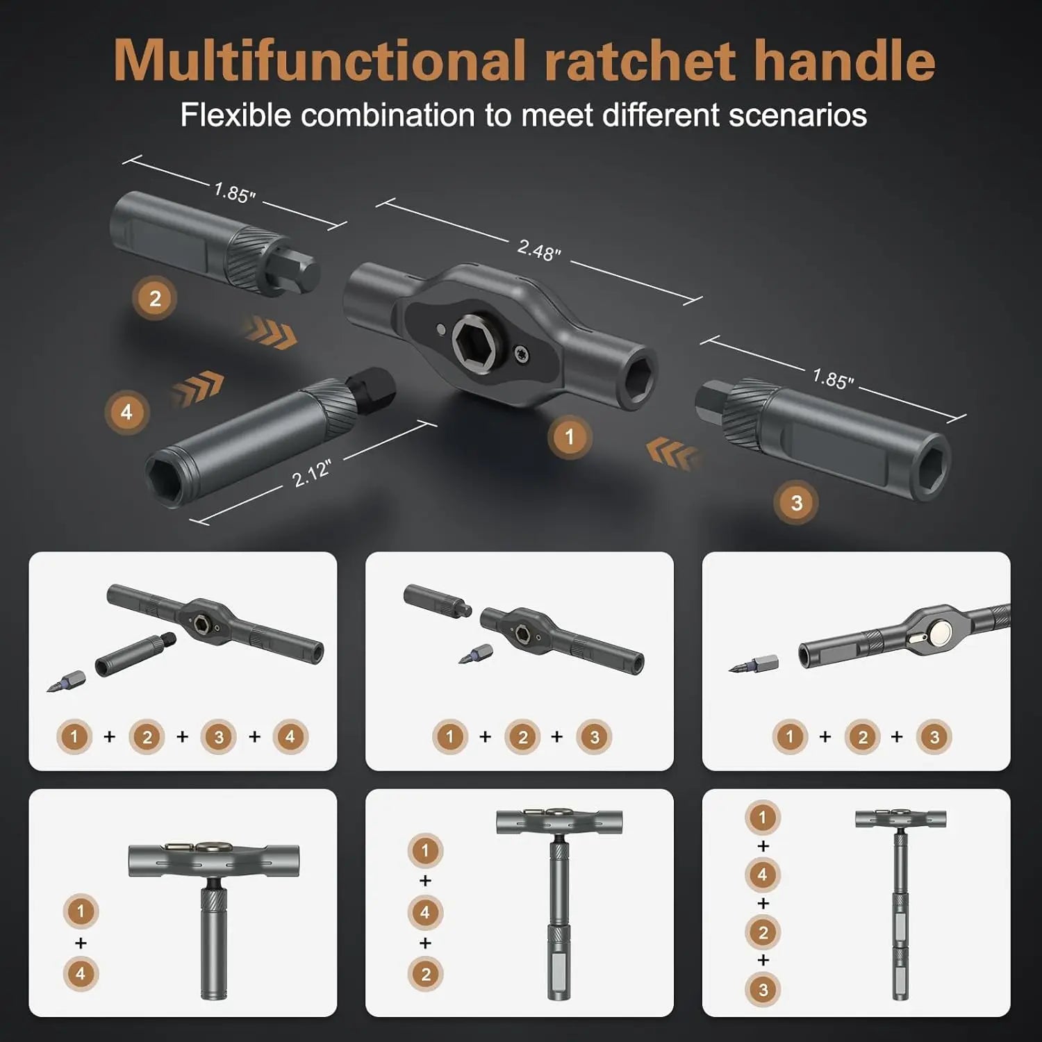 24-in-1 Magnetic Screwdriver and Ratchet Wrench Set – Multifunctional Hand Tool Kit for Home Repair, DIY, and Maintenance - Image 2