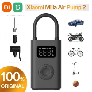 Xiaomi Mijia Portable Air Pump 2/2D/2Pro Multifunctional–For Car Bike Motorcycle Ball Fast & Accurate LED Display Type-C Charg