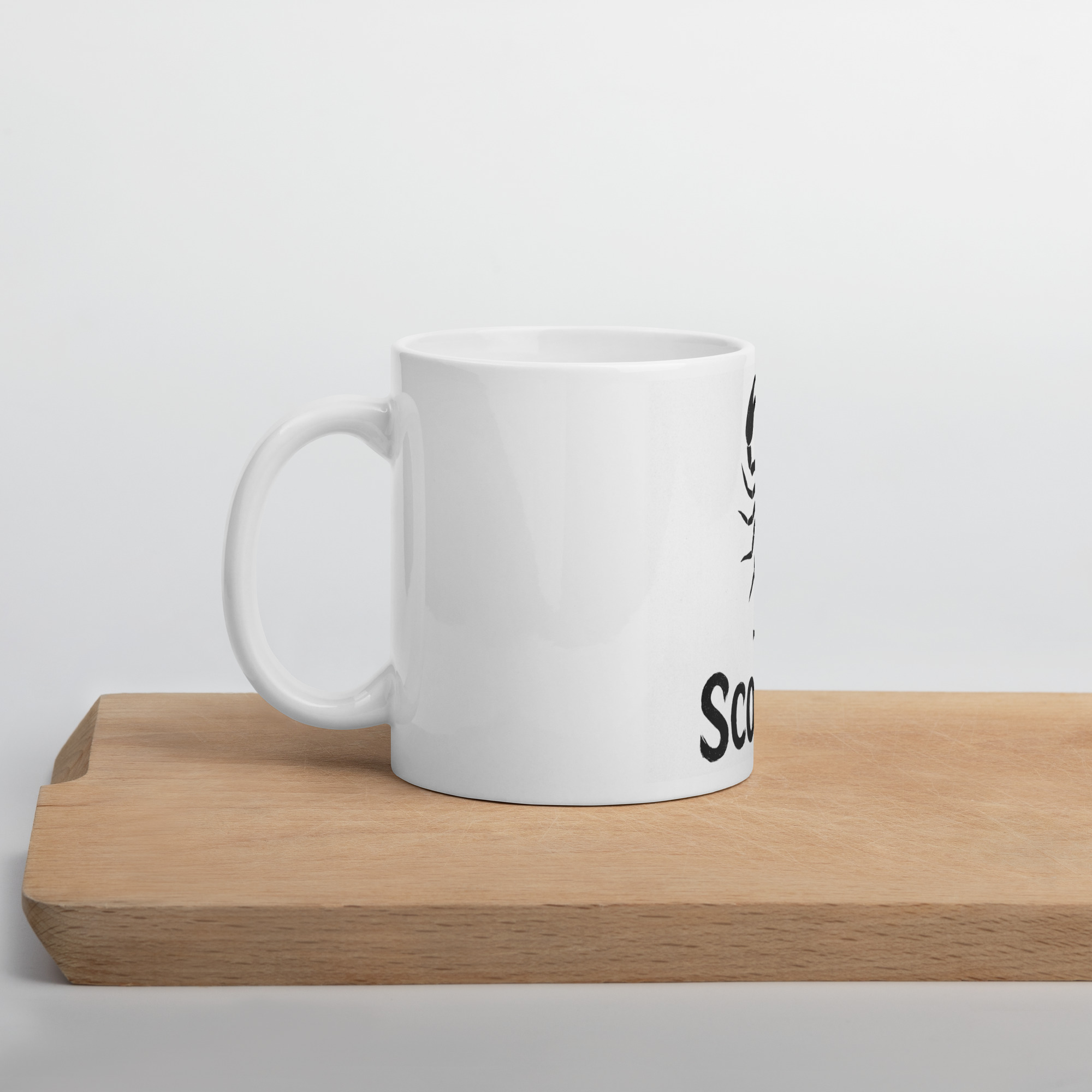 White glossy mug